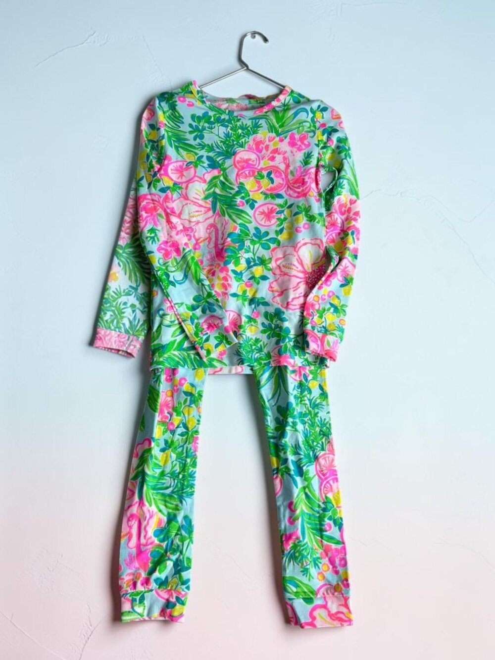 LILLY PULITZER GIrls Fruity Flamingo Pajamas Size 6 NEW NWT